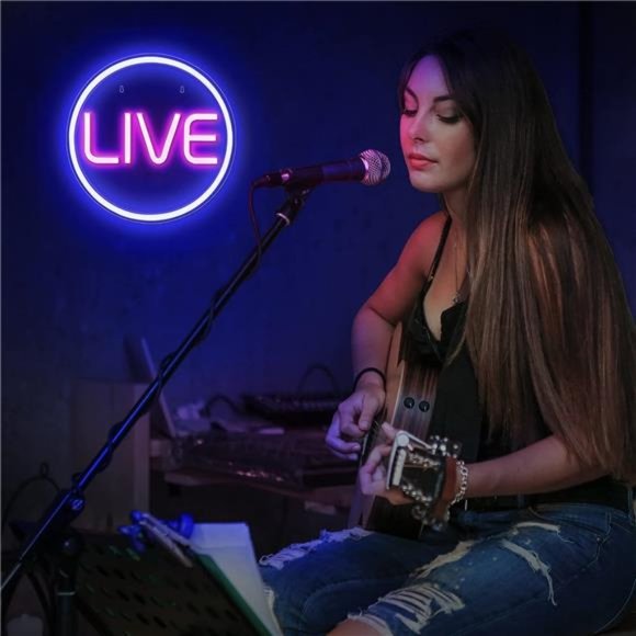 LIVE Neon Signs -LED Live On Air Neon Lights for Twitch,Tiktok,Youtube Streamers - Picture 2 of 6
